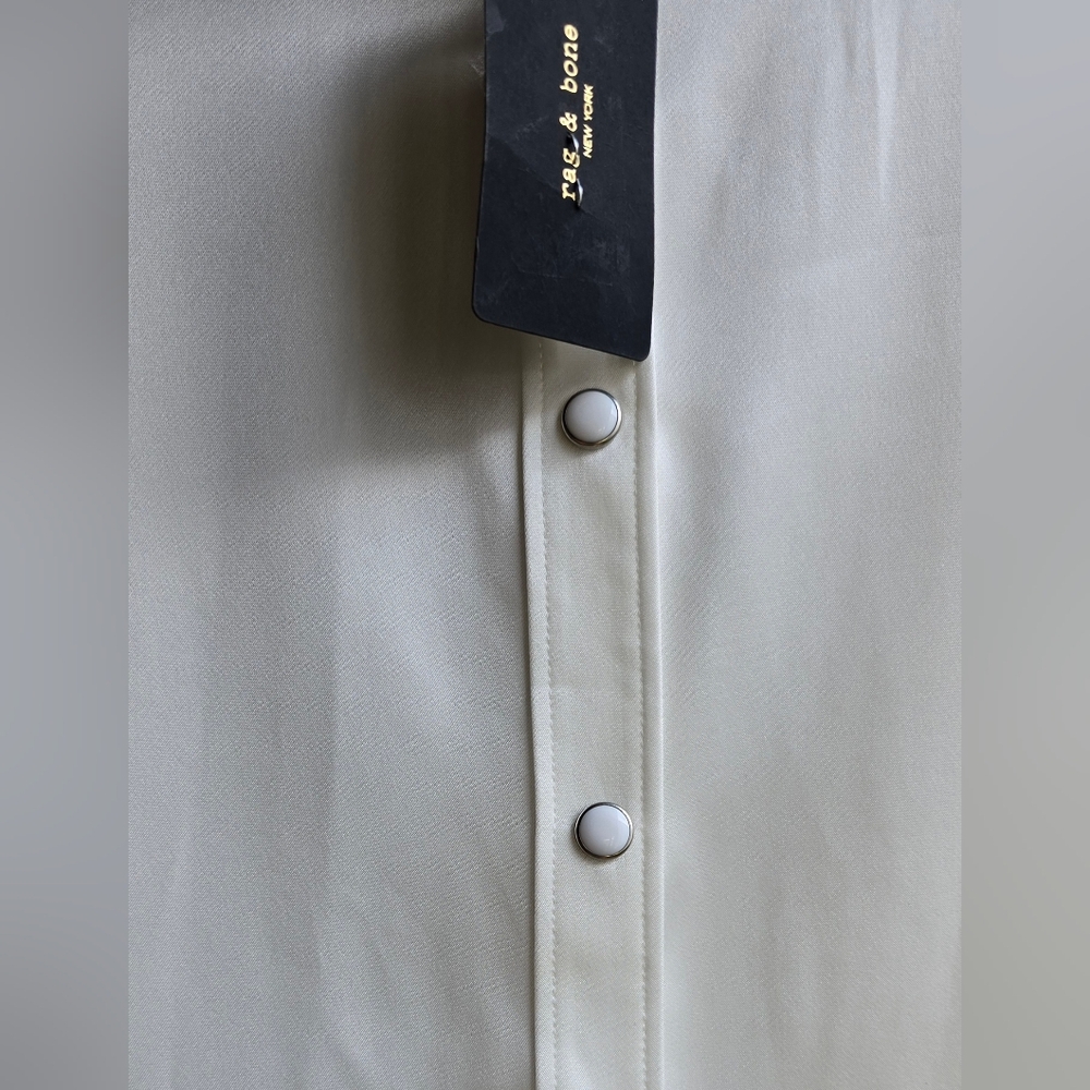Rag & Bone White Button-Up Blouse - Picture 4 of 14